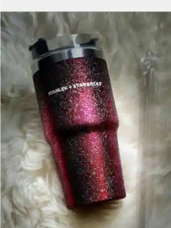 Starbucks Other - Starbucks Stanley red Tumbler china gradient new ice crack straw burgundy 20oz